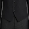 Barrister Waistcoat button placket and hem detail