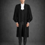 Complete call to the bar package - barrister robe, waistcoat, court shirt and tabs worn together