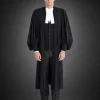 Barrister robe full-length front view on model