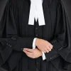 Barrister robe cuff buttons and court tabs close-up