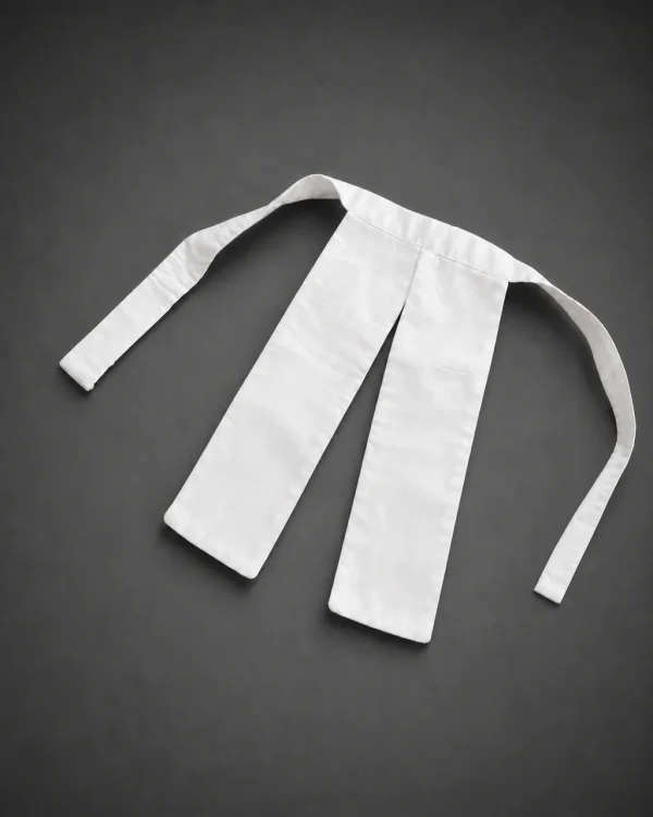 White barrister court tabs with neckband ties